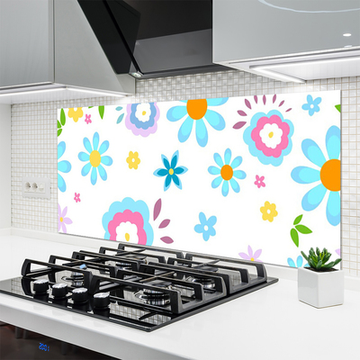 Keuken achterwand glas met print Bloemen plantaardige aard