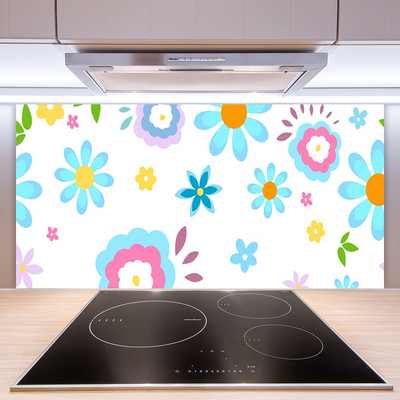 Keuken achterwand glas met print Bloemen plantaardige aard