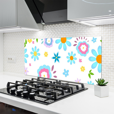 Keuken achterwand glas met print Bloemen plantaardige aard