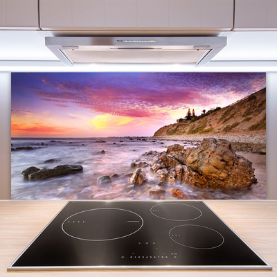 Keuken achterwand glas met print Sea stones landschap