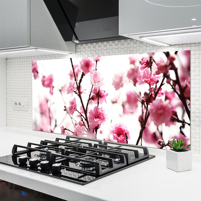 Keuken achterwand glas met print Takken van bloemenplant