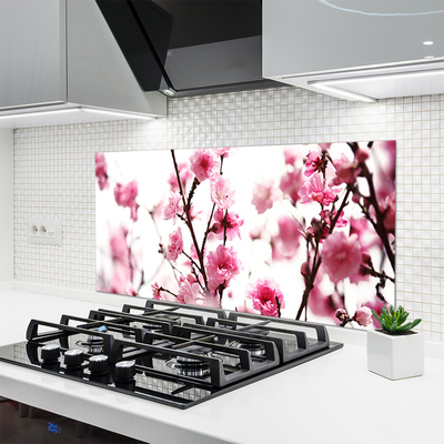 Keuken achterwand glas met print Takken van bloemenplant