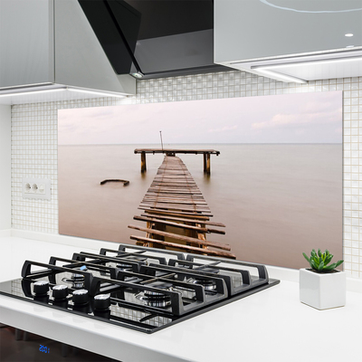 Keuken achterwand glas met print Brug architectuur