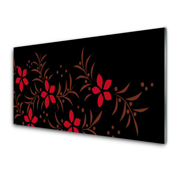 Keuken achterwand glas met print Bloemen plantaardige kunst