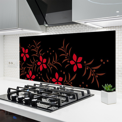 Keuken achterwand glas met print Bloemen plantaardige kunst