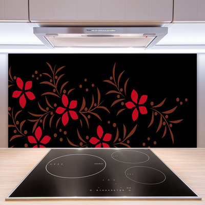 Keuken achterwand glas met print Bloemen plantaardige kunst