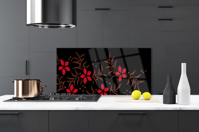 Keuken achterwand glas met print Bloemen plantaardige kunst