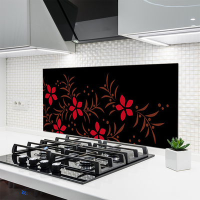 Keuken achterwand glas met print Bloemen plantaardige kunst