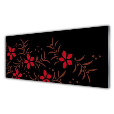 Keuken achterwand glas met print Bloemen plantaardige kunst