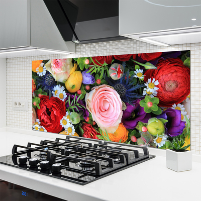 Keuken achterwand glas met print Bloemen plantaardige aard