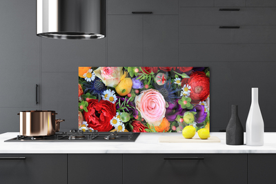 Keuken achterwand glas met print Bloemen plantaardige aard