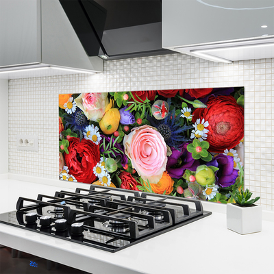 Keuken achterwand glas met print Bloemen plantaardige aard