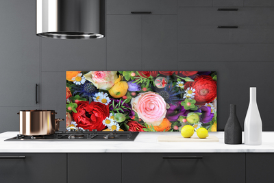 Keuken achterwand glas met print Bloemen plantaardige aard