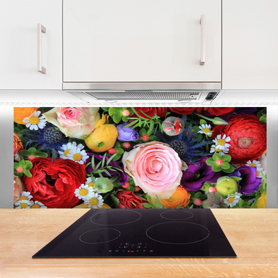 Keuken achterwand glas met print Bloemen plantaardige aard