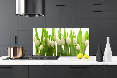 Keuken achterwand glas met print Tulpen bloemen plant