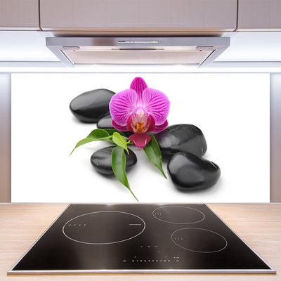 Keuken achterwand glas met print Bloem stenen kunst