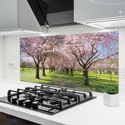 Keuken achterwand glas met print Nature tree path