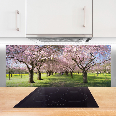 Keuken achterwand glas met print Nature tree path