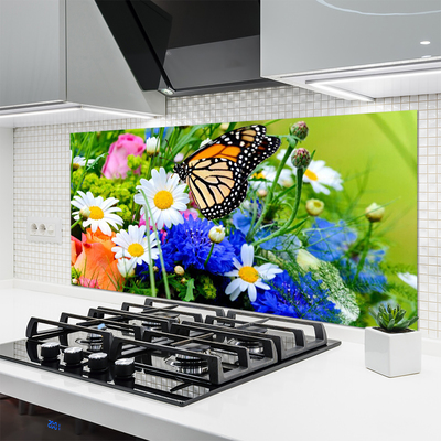 Keuken achterwand glas met print Bloemen plantaardige aard