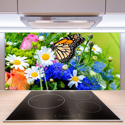 Keuken achterwand glas met print Bloemen plantaardige aard