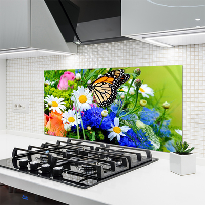 Keuken achterwand glas met print Bloemen plantaardige aard