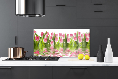 Keuken achterwand glas met print Tulips plantaard