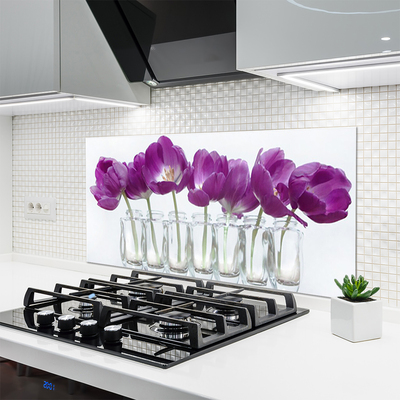 Keuken achterwand glas met print Bloemen plantaardige aard