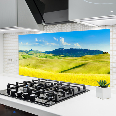 Keuken achterwand glas met print Platteland berglandschap