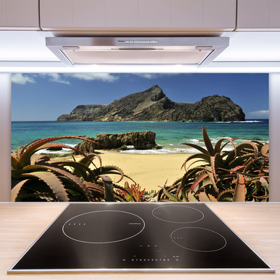 Keuken achterwand glas met print Strand zee rots landschap