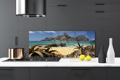 Keuken achterwand glas met print Strand zee rots landschap