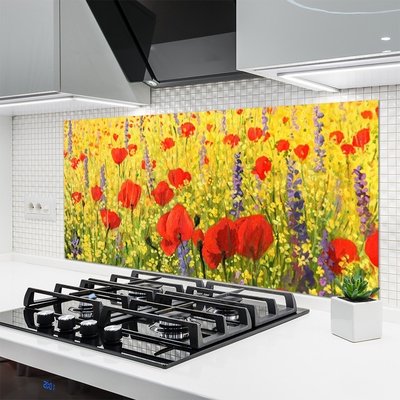 Keuken achterwand glas met print Bloemen plantaardige aard