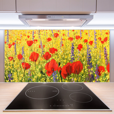 Keuken achterwand glas met print Bloemen plantaardige aard