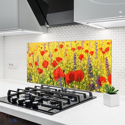 Keuken achterwand glas met print Bloemen plantaardige aard