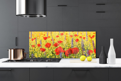 Keuken achterwand glas met print Bloemen plantaardige aard