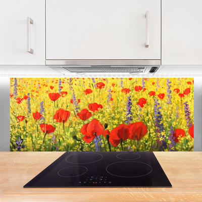 Keuken achterwand glas met print Bloemen plantaardige aard