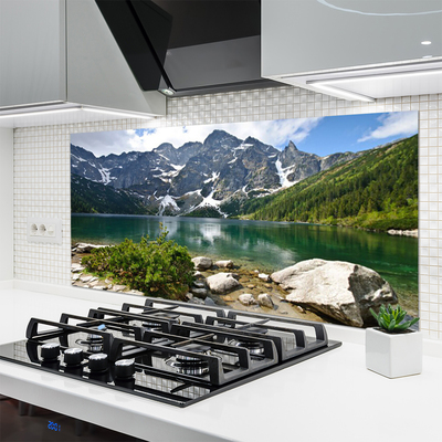 Keuken achterwand glas met print Meerberglandschap