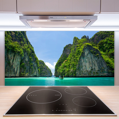 Keuken achterwand glas met print Bergen waterbaai landschap
