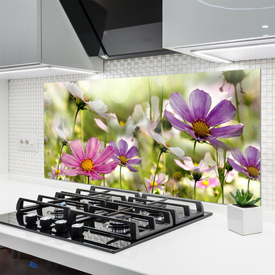 Keuken achterwand glas met print Bloemen plantaardige aard