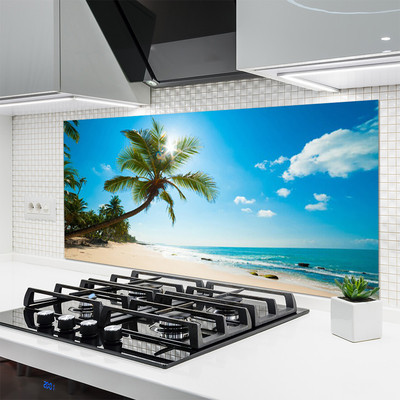 Keuken achterwand glas met print Palmboom strandlandschap