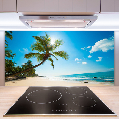 Keuken achterwand glas met print Palmboom strandlandschap