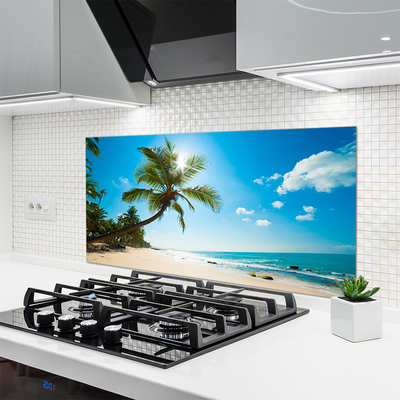 Keuken achterwand glas met print Palmboom strandlandschap