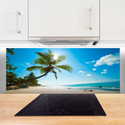 Keuken achterwand glas met print Palmboom strandlandschap