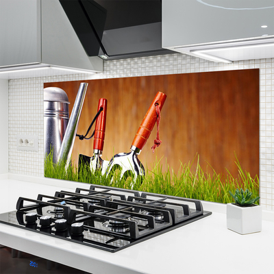 Keuken achterwand glas met print Grasgereedschap natuur