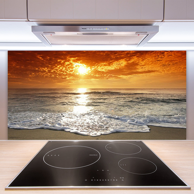 Keuken achterwand glas met print Zee zonlandschap