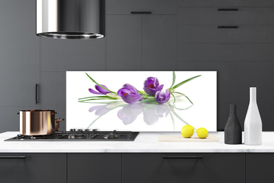 Spatscherm keuken glas Bloemen plantaardige aard