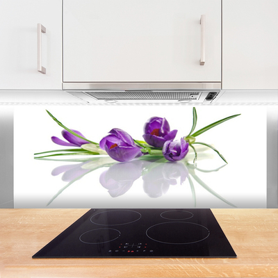 Spatscherm keuken glas Bloemen plantaardige aard