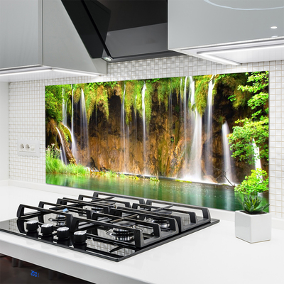 Spatscherm keuken glas Waterfall lake nature