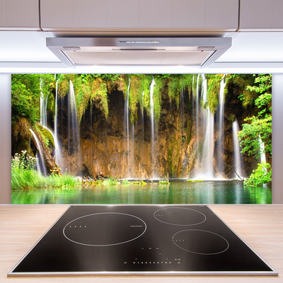 Spatscherm keuken glas Waterfall lake nature