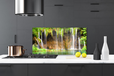 Spatscherm keuken glas Waterfall lake nature