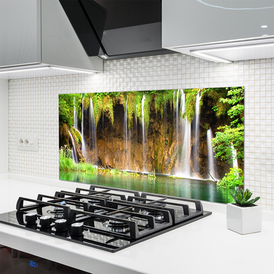 Spatscherm keuken glas Waterfall lake nature